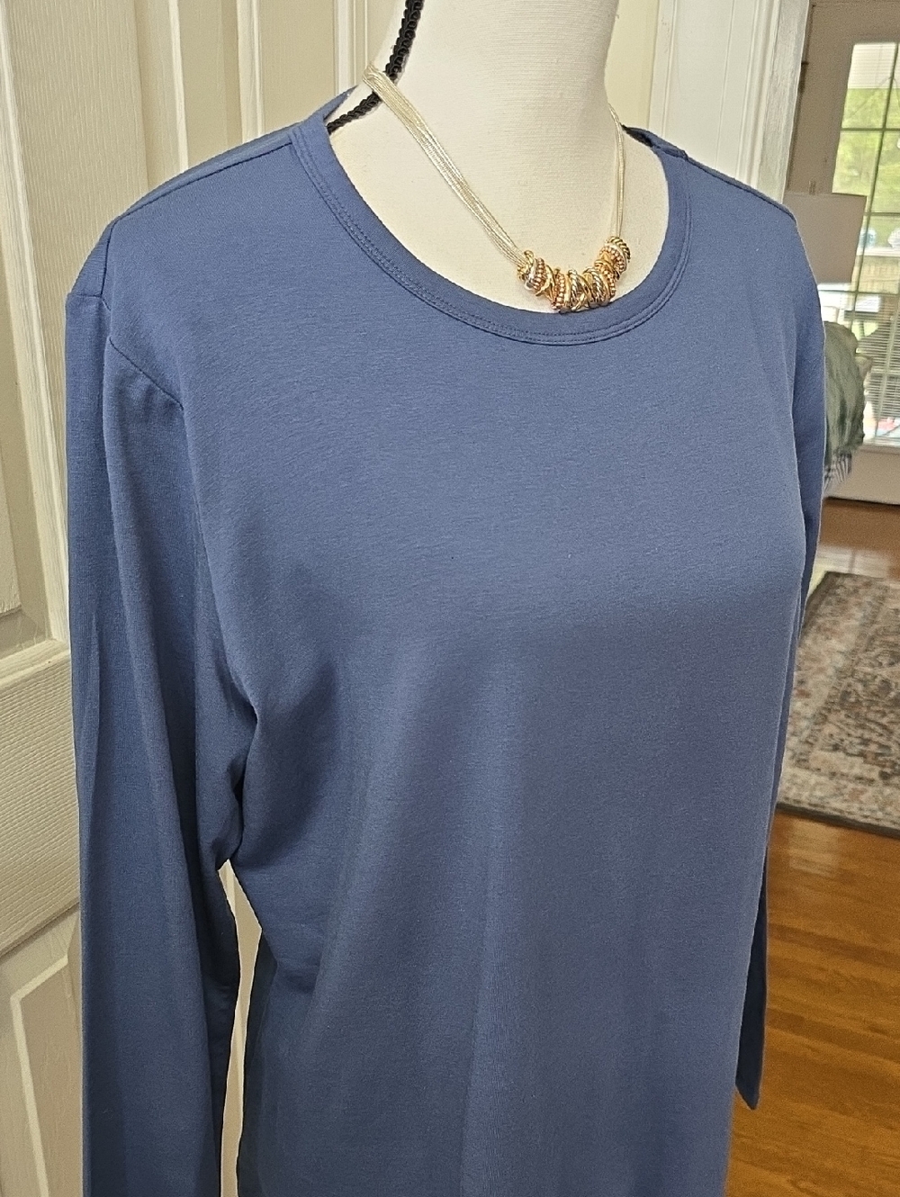 A.N.A BRAND WOMEN'S PLUS LONG SLEEVES SCOOPNECK BLUE TEE-SHIRT SIZE 0X